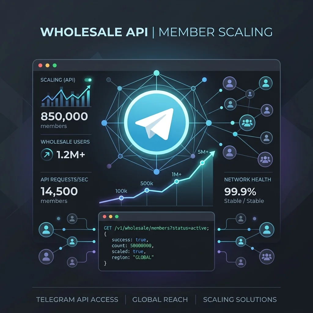 SMM Panel: Minimalist luxury vector illustration of the Telegram logo seamlessly integrated with a glowing tech dashboard representing API wholesale growth